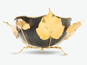 Copper Bowl with Leaf