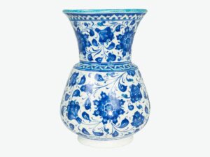 Tile Vase with Guilloche Pattern