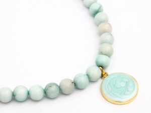 Turquoise Necklace with Stone Pattern